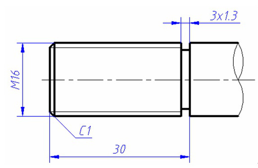 图中螺纹退刀槽尺寸3X1.3，如何得到？ 