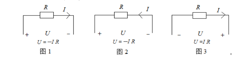 电路及其对应的欧姆定律表达式分别如图 1、图 2、图 3 所示，其中表达式正确的是（) 。 