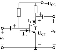 图示电路，当温度升高时，以下各量如何变化？ IB ; IC ; UCE ;β ; 电路静态工作点向三