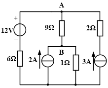 图7所示电路中，A、B支路中的电流[图]是多少？（）。 [图] ...图7所示电路中，A、B支路中的