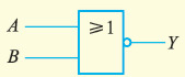 下图所示图形符号中，表示或门的符号是（）。