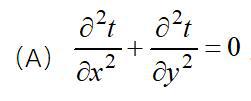 对于物理性质参数为常数、二维无内热源的非稳态问题，其导热微分方程的形式为：