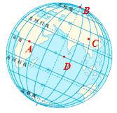 如图，地球上C点处静置一物体，则该物体所受地球的引力、惯性离心力、地面的支持力。 其中【 】 