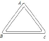 质量为m的质点，以不变速率v沿图中正三角形ABC的水平光滑轨道运动．质点越过A角时，轨道作用于质点的