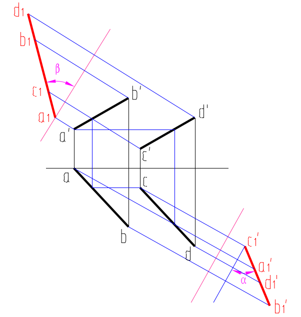 [图] 判别图中用换面法求平面ABCD与投影面的两个倾角... 判别图中用换面法求平面ABCD与投影