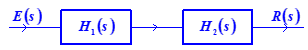两个子系统，其单位冲激响应分别为和，对应的系统函数分别为和。两个子系统级联后的系统如下图所示，有关该