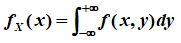 关于二维连续型随机变量（X, Y)的边缘概率密度函数，下列表达式正确的是