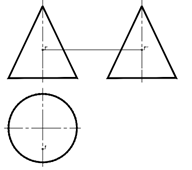 下图中，基本立体的三面投影和表面定点均正确的是（)