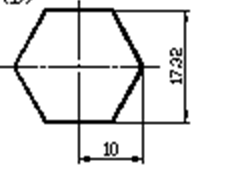正六边形的尺寸标注正确的是（）。