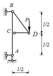 图 示 结 构 中 ， 杆 AB上 C 截 面 的 弯 距 绝 对 值 为（) 