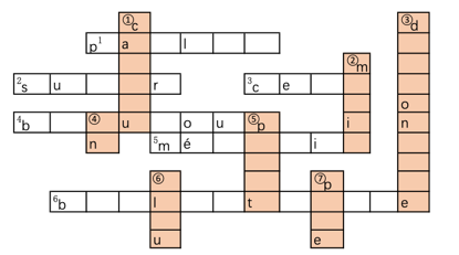下图中有13个单词，其中纵向单词以带圈数字表示（橙色，...下图中有13个单词，其中纵向单词以带圈数