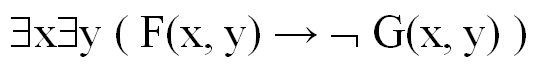 设D：全总个体域，F（x, y)：x=y，G（x, y)：x与y是对顶角。则命题“相等的两个角未必都