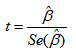 一元线性回归模型对回归系数显著性进行t检验，构造的t统计量为：