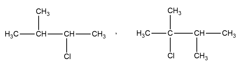 考虑到碳正离子重排，两者分别与氯化氢发生亲核加成反应，主产物为