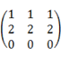 【单选题】设3阶方阵A的秩为2，则与A等价的矩阵为（）