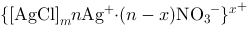 对于以为稳定剂的胶团结构，可以写成： ，则被称为胶体粒子的是（）。A、B、C、D、