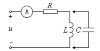 在图示正弦电路中，设电源电压不变，在电感L两端并联一电容元件，则电流表读数（）。 