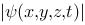 A、表示t时刻，（x,y,z)处单位体积内发现粒子的几率。B、表示t时刻，（x,y,z)处单位体积内