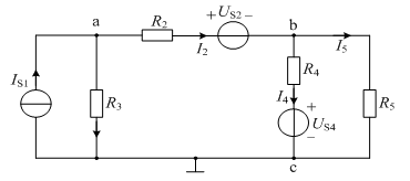 如图所示，用节点电位法列写的b节点方程正确的是（） 