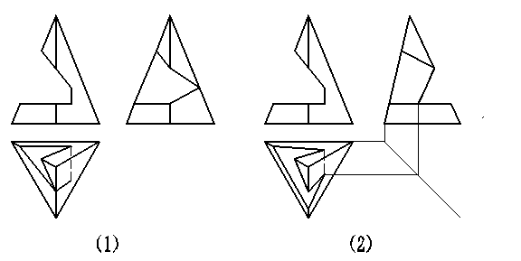 对比（1）和（2）立体三视图，下列答案都是错误的。 [图]...对比（1）和（2）立体三视图，下列答