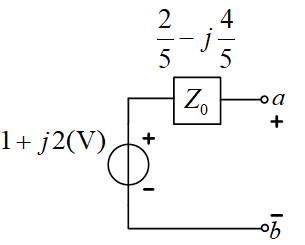 如图所示正弦稳态相量电路，求ab端电路的相量戴维南等效电路。 