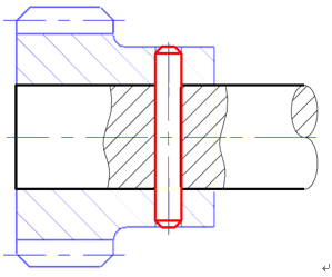 如图所示，为销连接图样，轴和齿轮之间用的是圆锥销。（） 