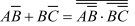 4. 下列逻辑函数中不相等的是（)