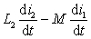 图示互感电路中已知M、L1、L2和i1、i2，则u2= （） 