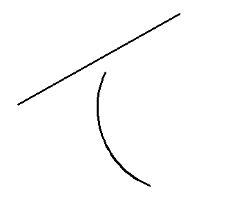 要将如图所示的圆弧延长至于直线相交可以选择的方法有哪些？ 