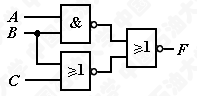 如图所示电路的逻辑表达式F=（）。 