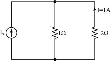 1．In the circuit shown in Figure, the current IS i