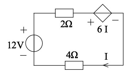 下图所示电路中，受控源提供的功率 P= W。 [图]...下图所示电路中，受控源提供的功率 P= W