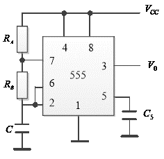 555定时器构成的多谐振荡器如下图所示，其震荡周期约为（）。 