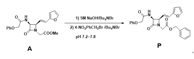 下图为β-内酰胺化合物P的合成过程，可用打浆法对P进行纯化。下列说法错误的有（）。 