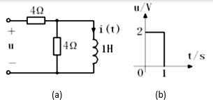 【单选题】电路如图所示。电路中的电压u（t)的波形如图（b）所示。则电流i（t)全域表达式为（）A。