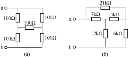 求图1（a）所示电路的等效电阻Rab（） 