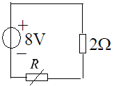 图示电路，改变R可使2Ω电阻获得最大功率为 ()。 