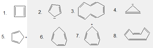 [图]哪些有芳香性？A、1B、2C、3D、4E、5F、6G、7H、8...哪些有芳香性？A、1B、2