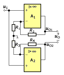 [图] 如图示电路的中，R1=R3=10kΩ、R2=R4 =40kΩ，ui=0.5V... 如图示电