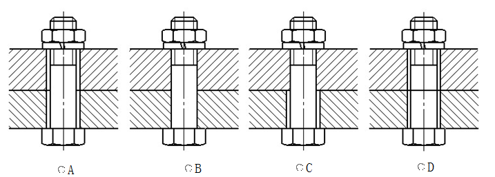 【单选题】选择正确的螺栓连接图。 