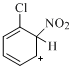 氯苯用混酸在其邻位进行硝化反应时，其活性中间体（σ-络合物）可用以下几种极限结构的共振杂化体表示，其