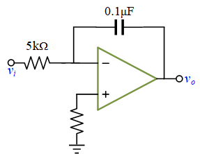 附图电路中，假设运放是理想的。如果输入信号是幅度±1V，频率500Hz的方波。输出电压最小值约为多少