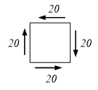 图中所示四个单元体中标示正确的是（）。（图中应力单位为MPa）