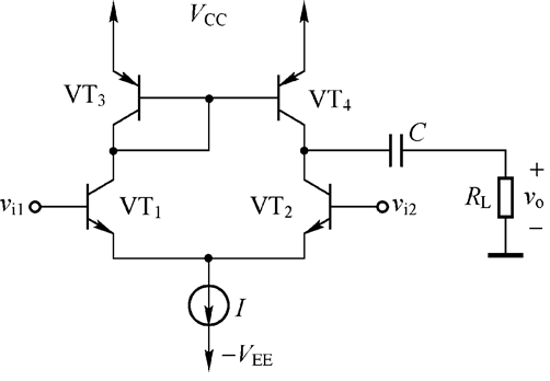 在图题6.18所示的有源负载差分放大器中，已知4个三极管...在图题6.18所示的有源负载差分放大器
