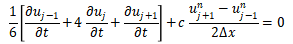 【单选题】对线性平流方程，其空间差分近似表示为： 时间差分格式写成蛙跳格式。现在假设最大的c值为10