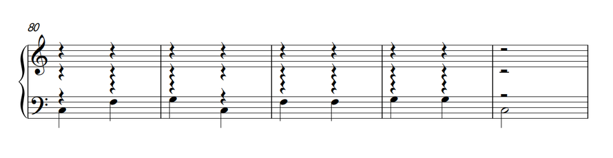 写出C大调、F大调、G大调以下和弦连接：IV——II（含三音跳进）；II——V；II——V6；II—
