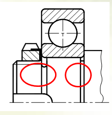 图中圆圈所示，需要车制螺纹的轴段，应留有______。 
