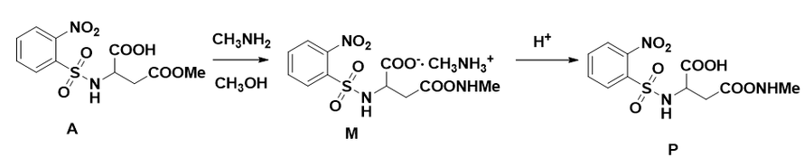 下面为β-内酰胺抗生素阿扑西林中间体P的合成过程，关于其说法错误的有（）。 
