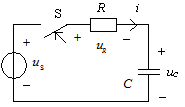 在计算图示电路过渡过程中的i，uR，uc时，所使用的时间常数t值（)。 