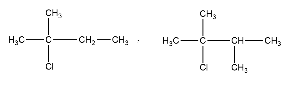 考虑到碳正离子重排，两者分别与氯化氢发生亲核加成反应，主产物为